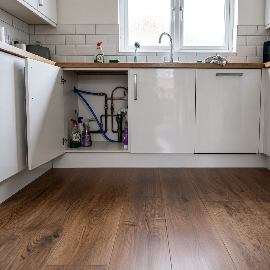Restored kitchen after water damage repair