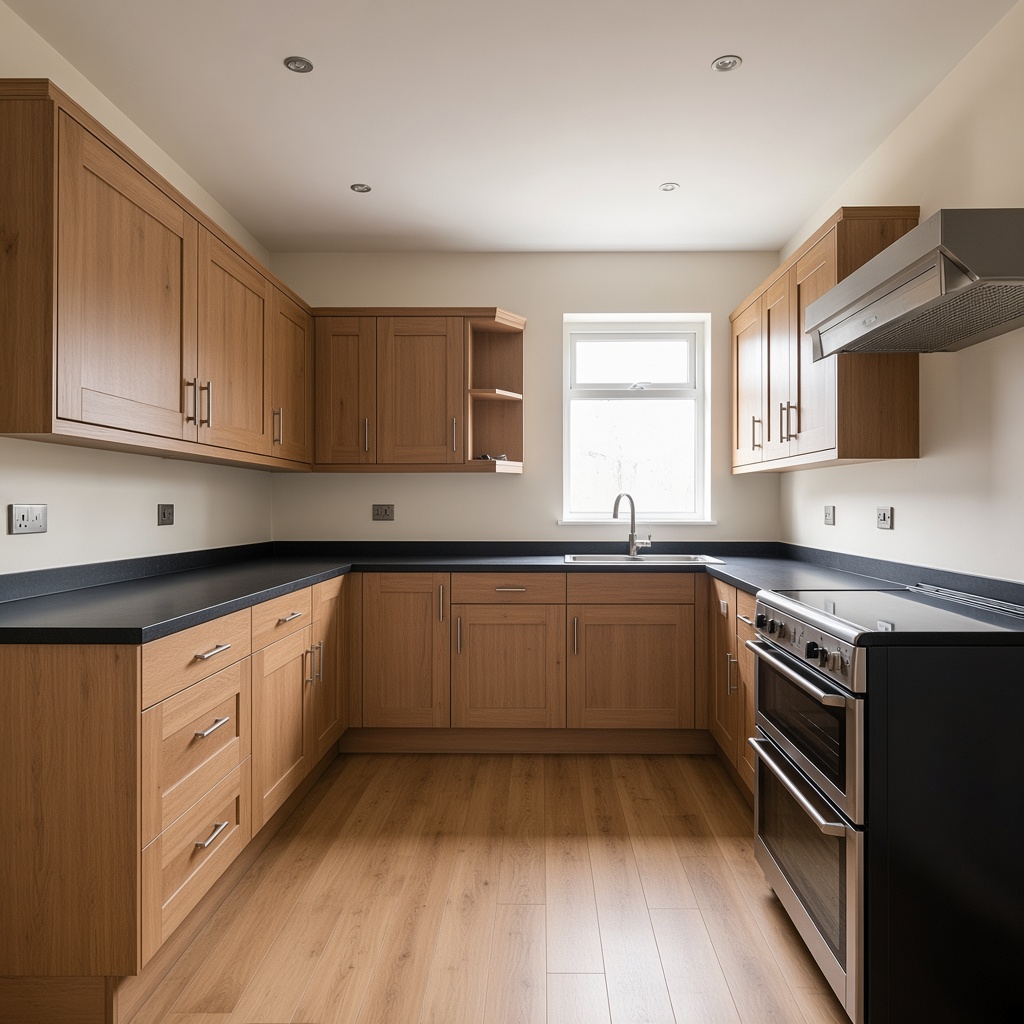 Restored kitchen after fire and smoke damage repair