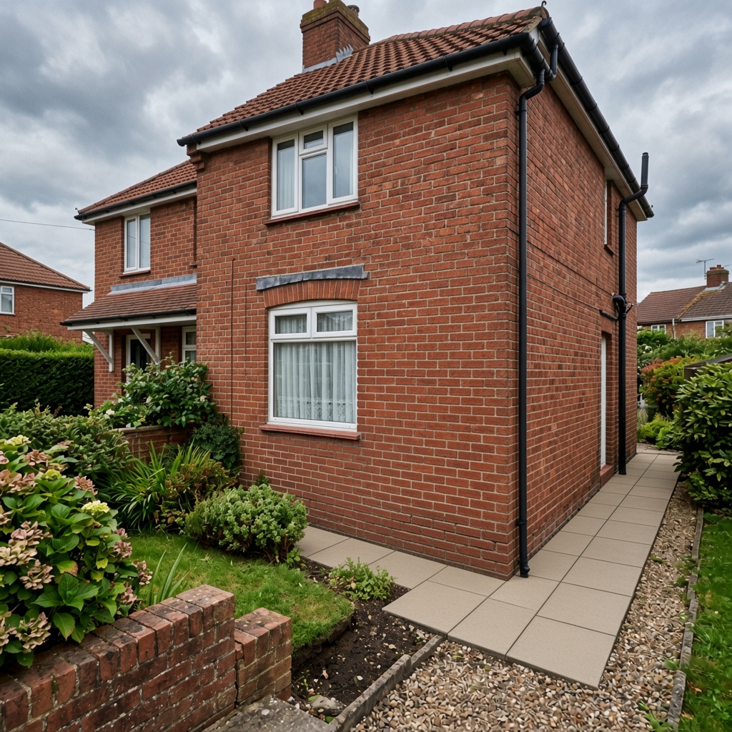 Restored house exterior after subsidence repair